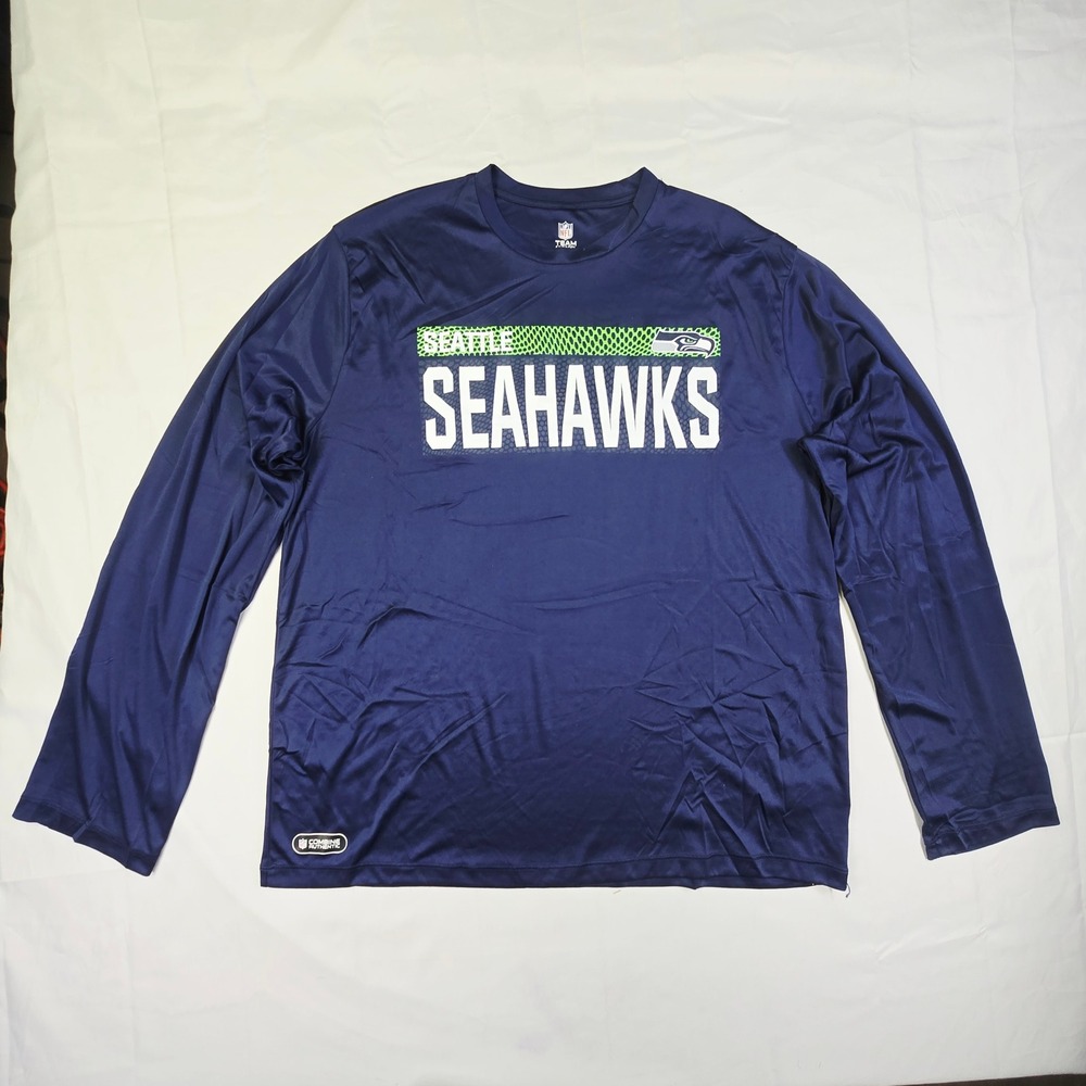 New Era Seattle Seahawks NFL Shirt Mens XXL Navy Blue Long Sleeve Performance